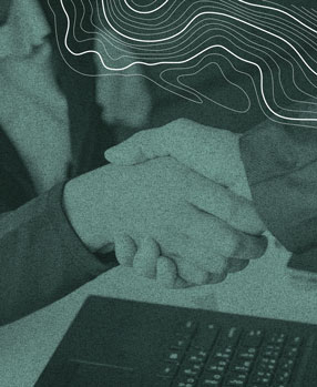 Strong relationships in B2B Marketing. Business man shaking hand with a partner.