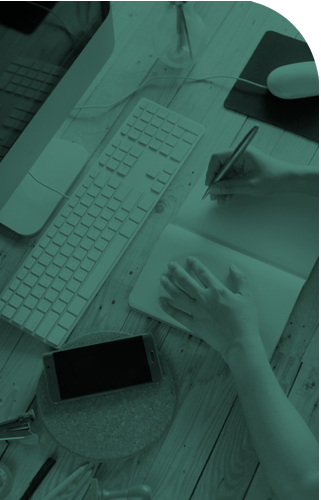 Content writer preparing to write at computer desk