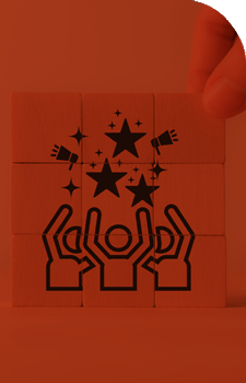 Concept of Customer Advocates on wood blocks