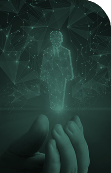 concept of specialist hovering above a hand