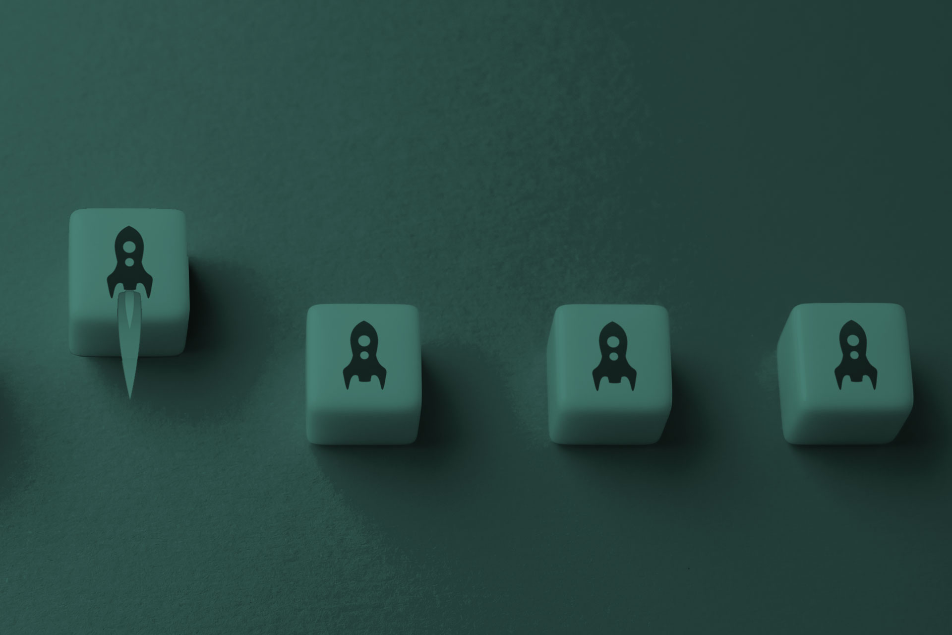 Blocks of the same and one is rocketed ahead